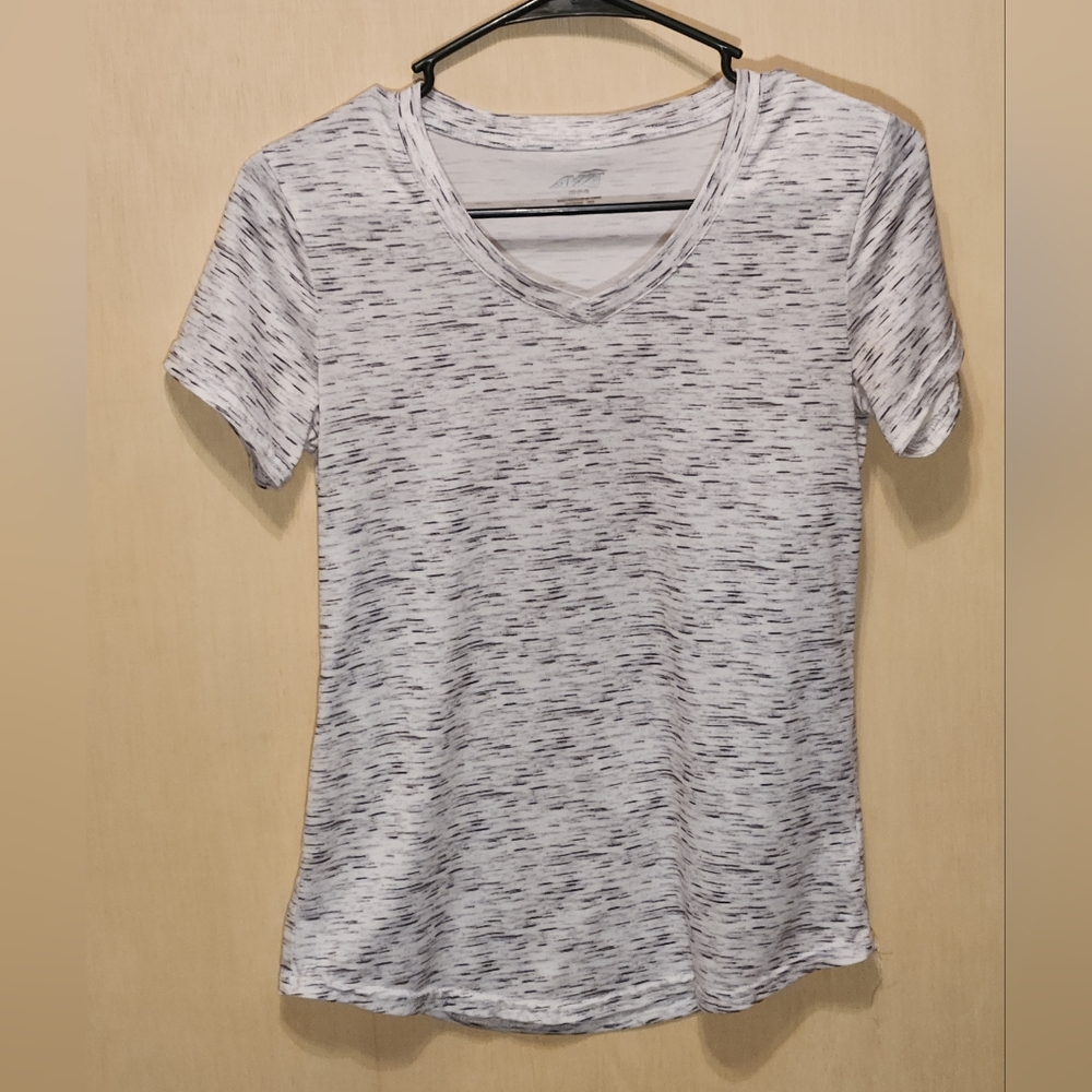 V-Neck Shirt - White & Black - Women's Extra Small